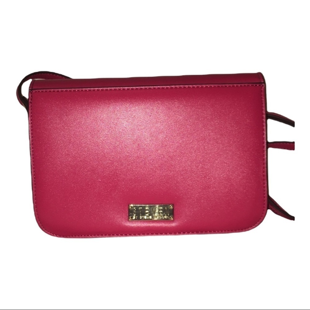 Steve Madden Bluuna Crossbody Bag Watermelon Pink Faux Leather Gold Hardware
